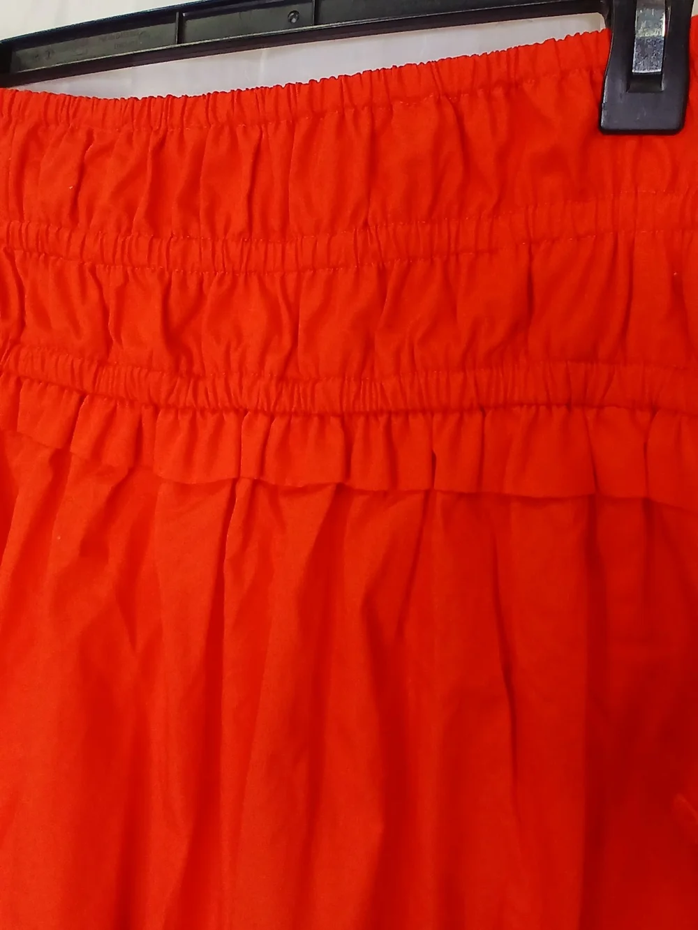 Women’s Red Maxi Skirt with Smocked Waist